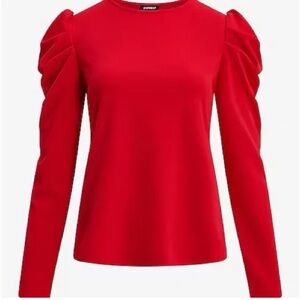 Express Red Puff Sleeve Top